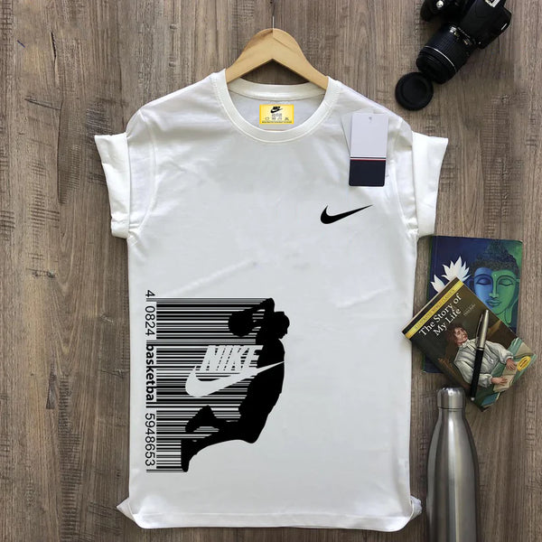 Nike Barcode White Men’s Cotton T-Shirt